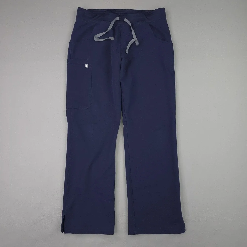 FIGS Technical Collection Pants Womens Medium Petite Blue Medical Scrub Cargo